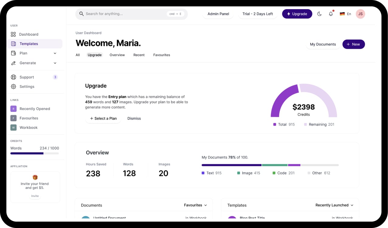 dAIdalus Dashboard